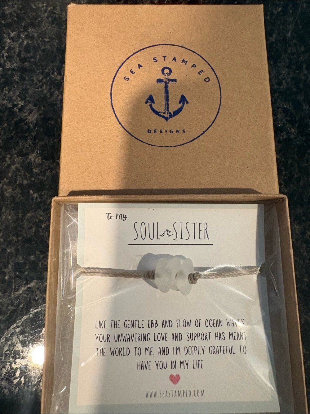 SeaStamped Designs 'Soul Sister' Sea Glass Bracelet - White